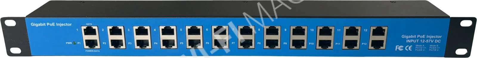 Conexpro POE-PAN12-GBM, 12-портовая гигабитная пассивная PoE-панель для стойки