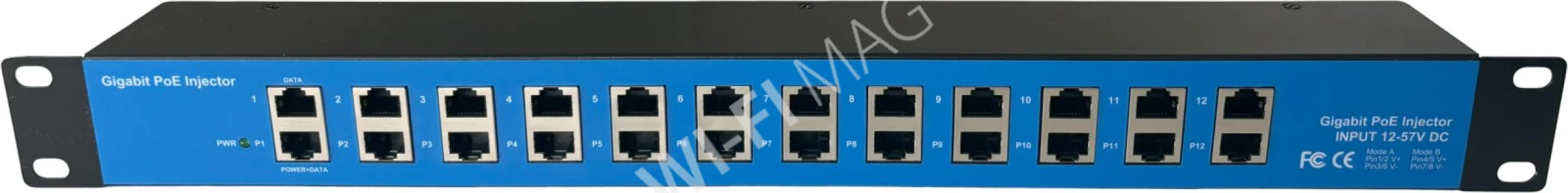 Conexpro POE-PAN12-GBM, 12-портовая гигабитная пассивная PoE-панель для стойки