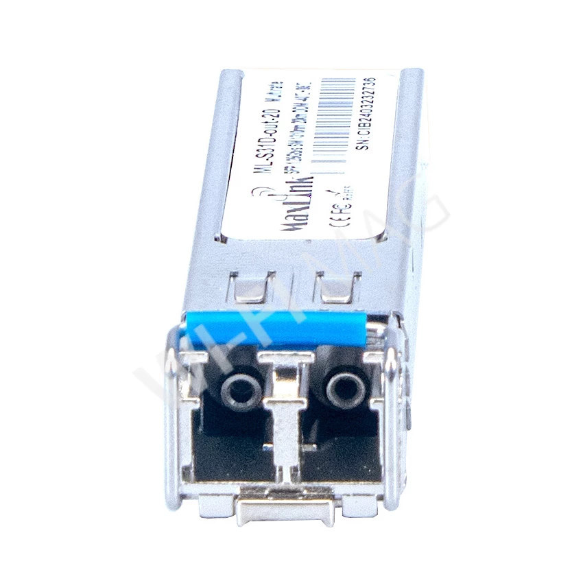 Max Link 1.25G SFP industrial optical module, SM, 1310nm, 20km, 2xLC connector, DDM, оптический модуль