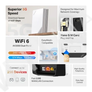 Mercusys MB520-5G AX3000, двухдиапазонный маршрутизатор Wi‑Fi 6 5G