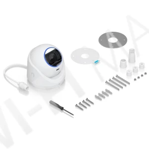 Ubiquiti UniFi G6 Edge Turret Camera, 8 Мп уличная PoE+ с двусторонней аудиосвязью и ночным видением белая IP-видеокамера