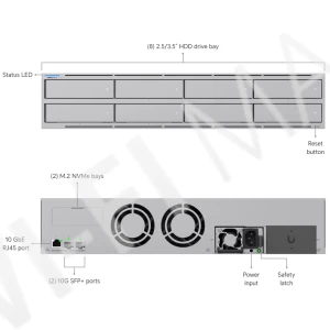 Ubiquiti UniFi Network Storage UNAS Pro 8, сетевое хранилище