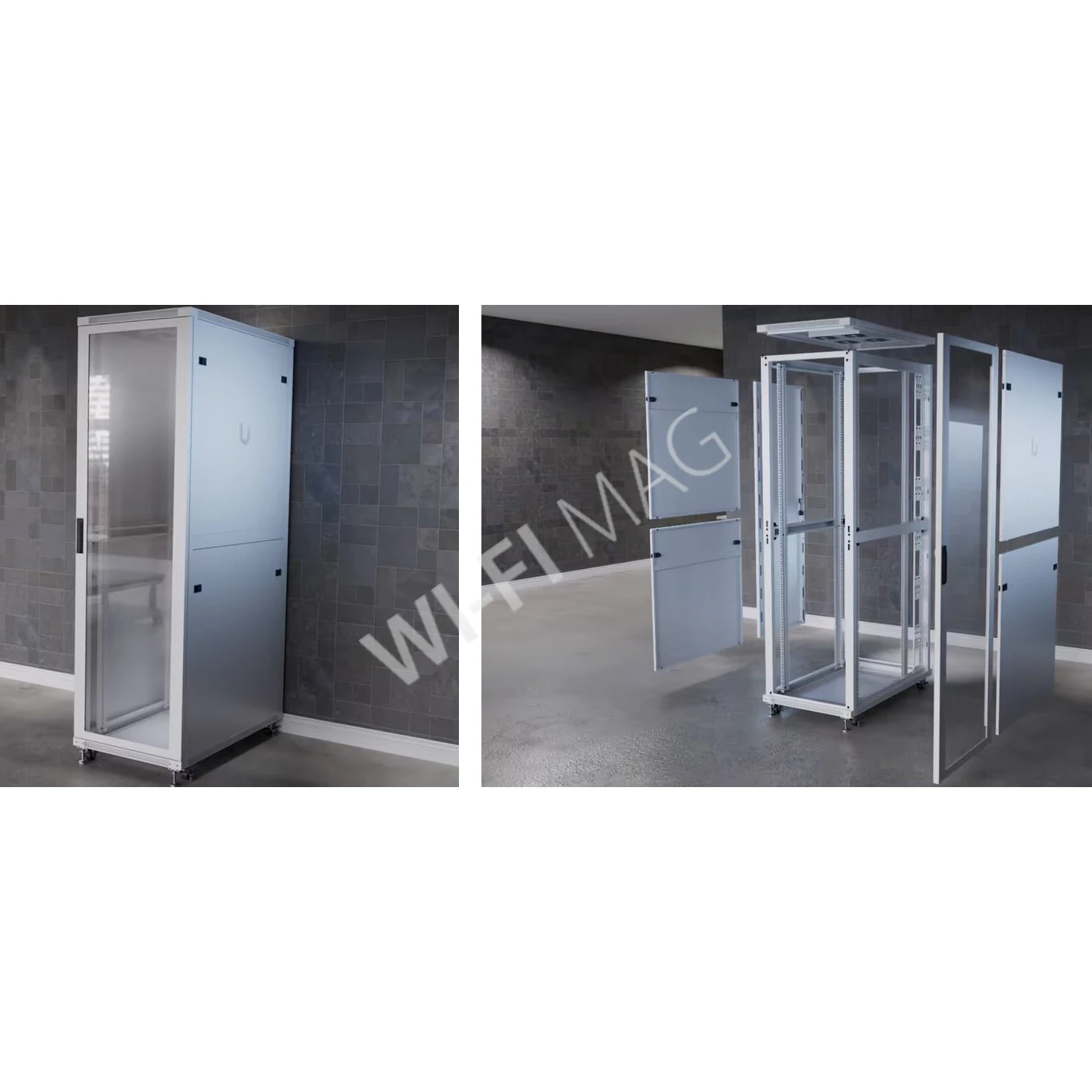 Ubiquiti 42U Rack Cabinet Glass Front Door (1000 мм) напольная стойка 42U с 4-мя вентиляторами и стеклянной дверцей