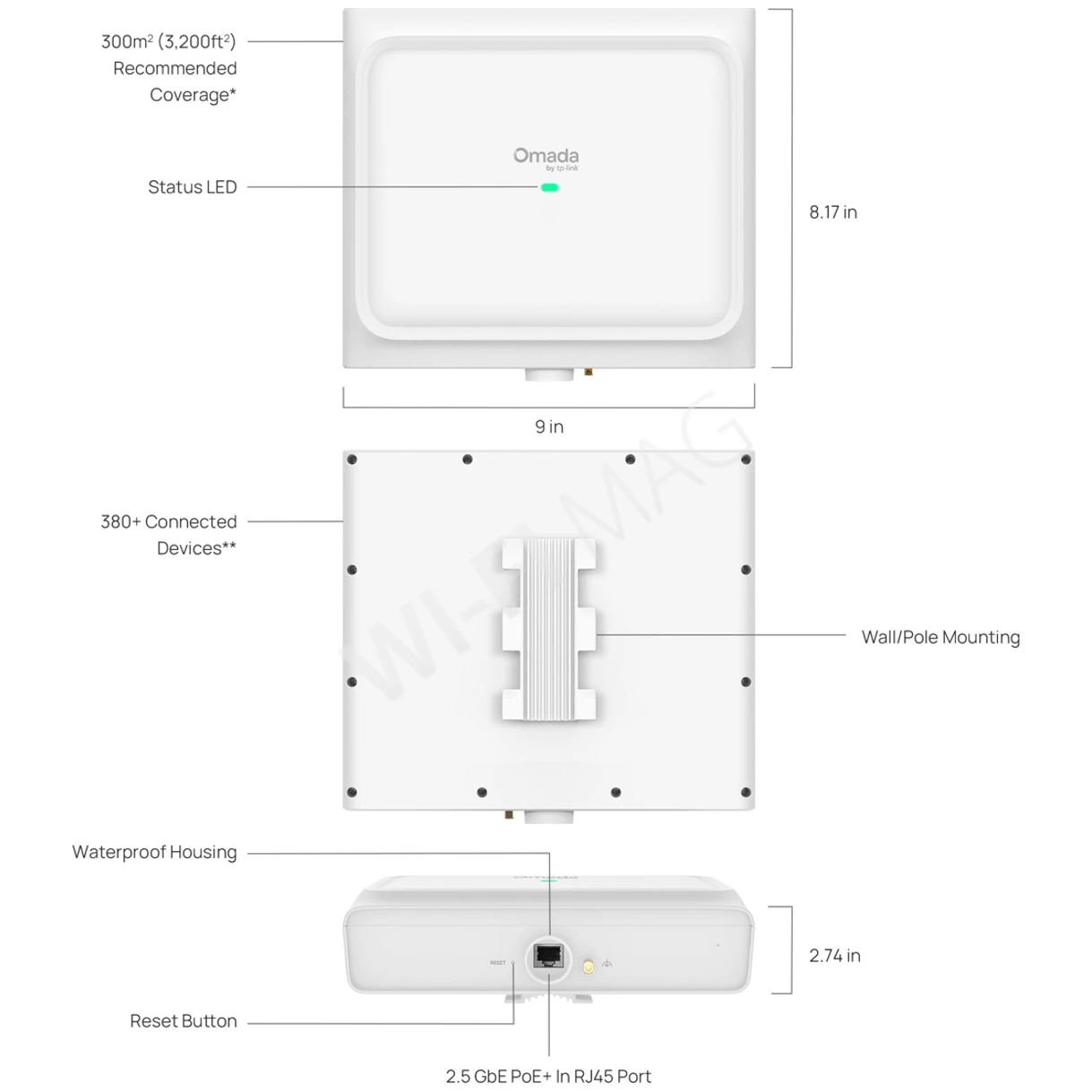 TP-Link EAP772-Outdoor BE9300 Omada, уличная трехдиапазонная точка доступа Wi-Fi 7 c PoE