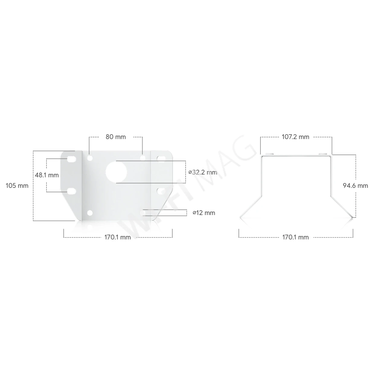 Ubiquiti AI Multi Sensor 4 Camera Arm Mount White, белый кронштейн для крепления на стену/угол/столб камер UVC-AI-MS-4