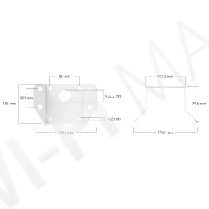 Ubiquiti AI Multi Sensor 4 Camera Arm Mount White, белый кронштейн для крепления на стену/угол/столб камер UVC-AI-MS-4