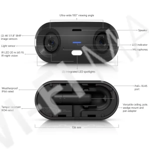 Ubiquiti UniFi G6 180 Camera Black, 16 Мп уличная PoE+ c панорамным охватом 180° черная IP-видеокамера