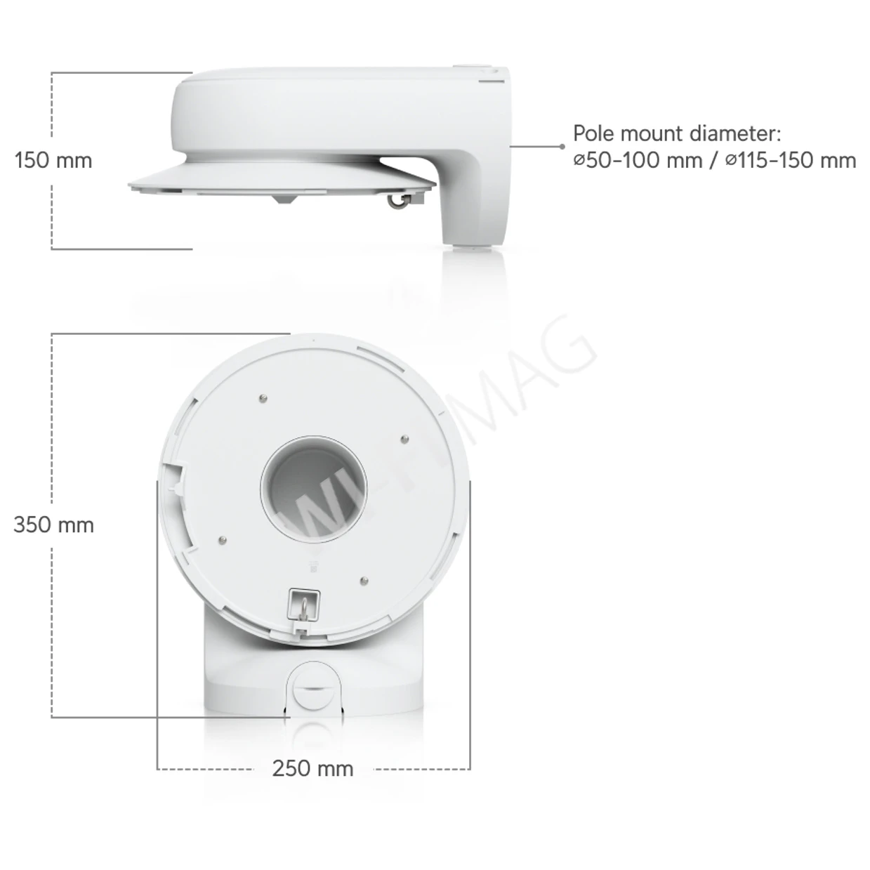 Ubiquiti AI Multi Sensor 4 Camera Arm Mount White, белый кронштейн для крепления на стену/угол/столб камер UVC-AI-MS-4