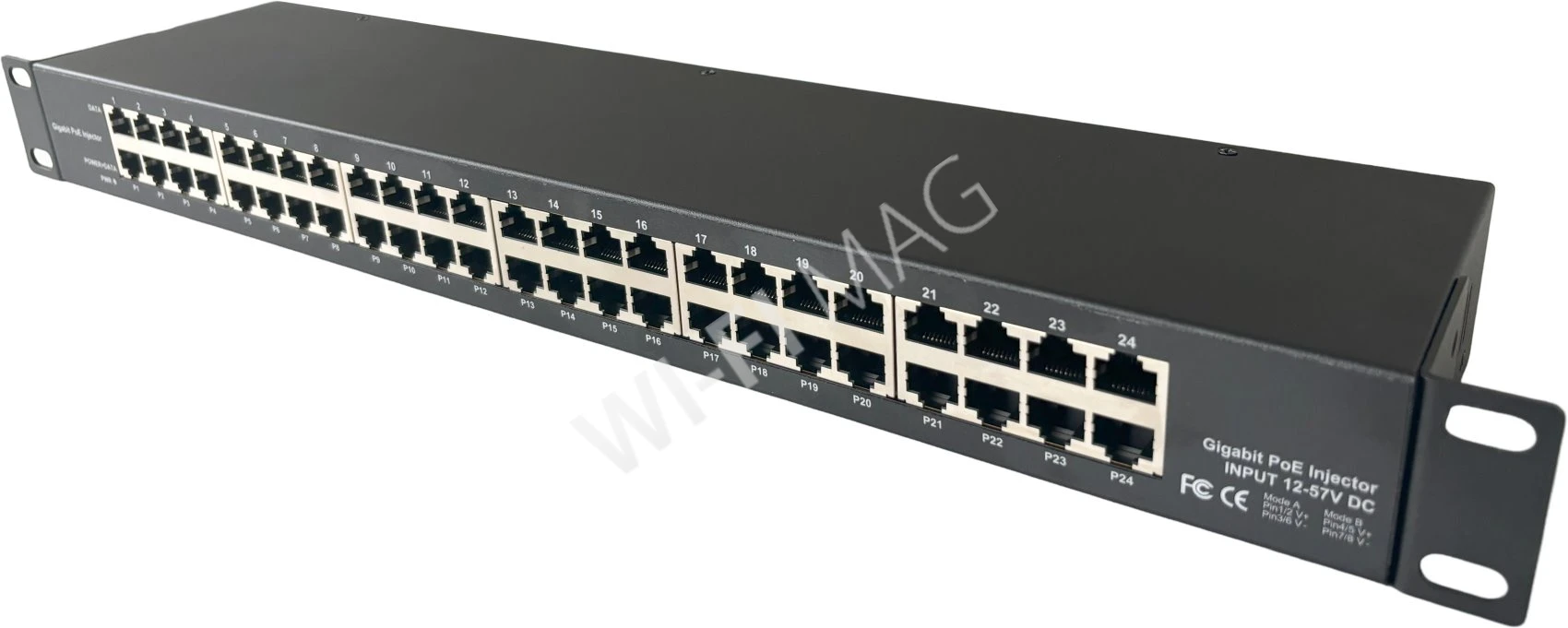 Conexpro POE-PAN16-GBM, 16-портовая гигабитная пассивная PoE-панель для 19" стойки
