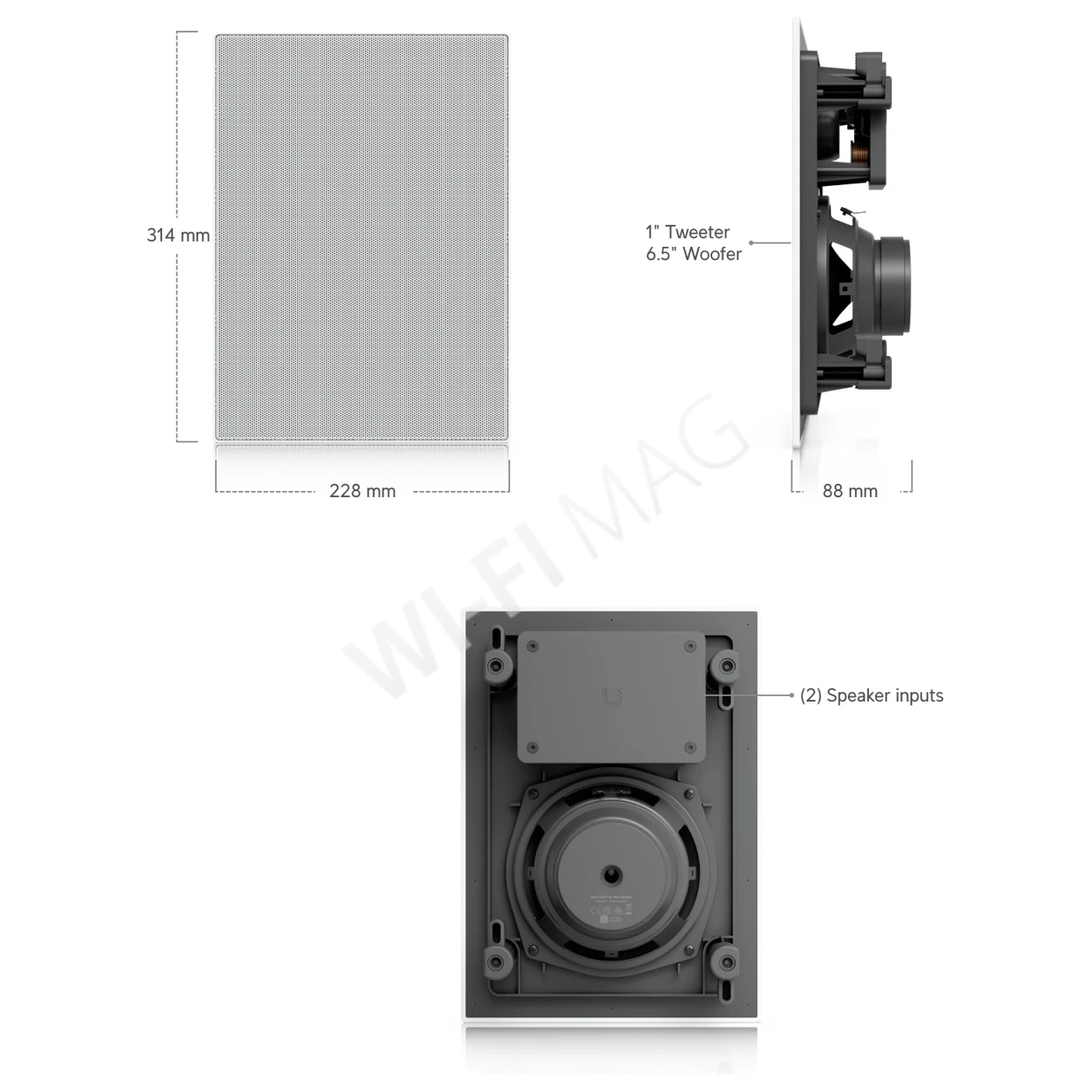 Ubiquiti In-Wall Speaker, встраиваемый в стену динамик