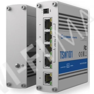 Teltonika TSW101 Automotive PoE+ Switch, 5-портовый неуправляемый с 4-мя PoE коммутатор
