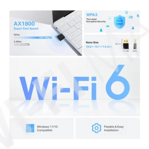 TP-Link Archer TX20U Nano AX1800, беспроводной Wi-Fi 6 USB‑адаптер