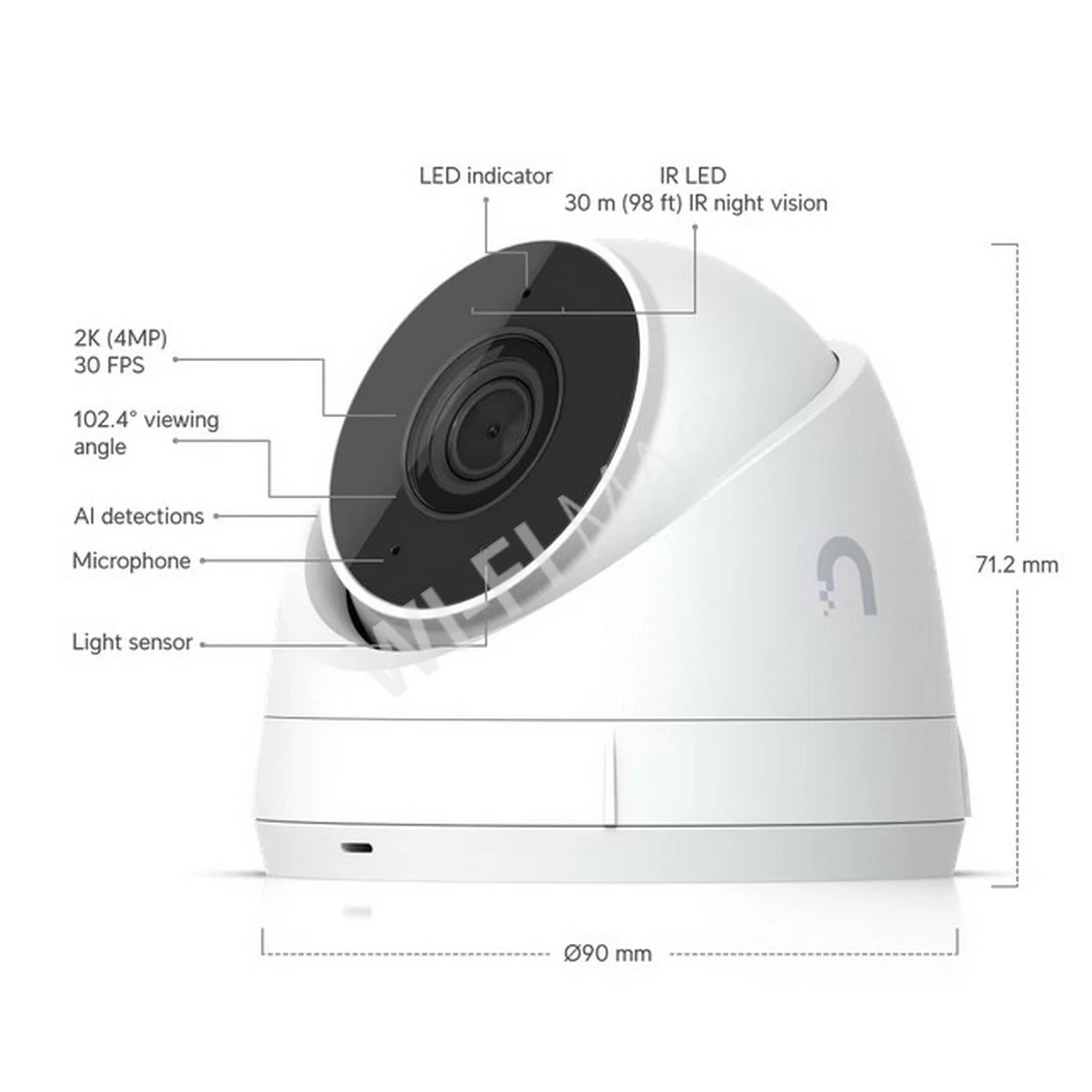 Ubiquiti UniFi Protect Network Video Recorder Instant Kit, комплект из 4-х камер UVC-G5-Turret-Ultra и видеорегистратора UNVR-Instant