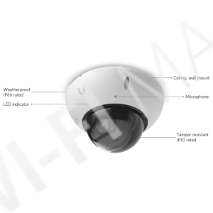 Ubiquiti UniFi G6 Edge Dome Camera, 8 Мп уличная PoE+ с микрофоном и ночным видением белая IP-видеокамера