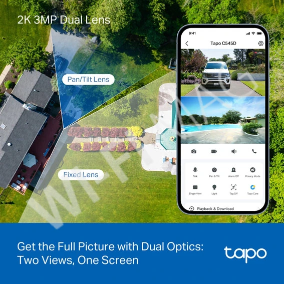 TP-Link Tapo C545D, 3Мп уличная 360° с цветным ночным видением и двумя объективами Wi-Fi 6
