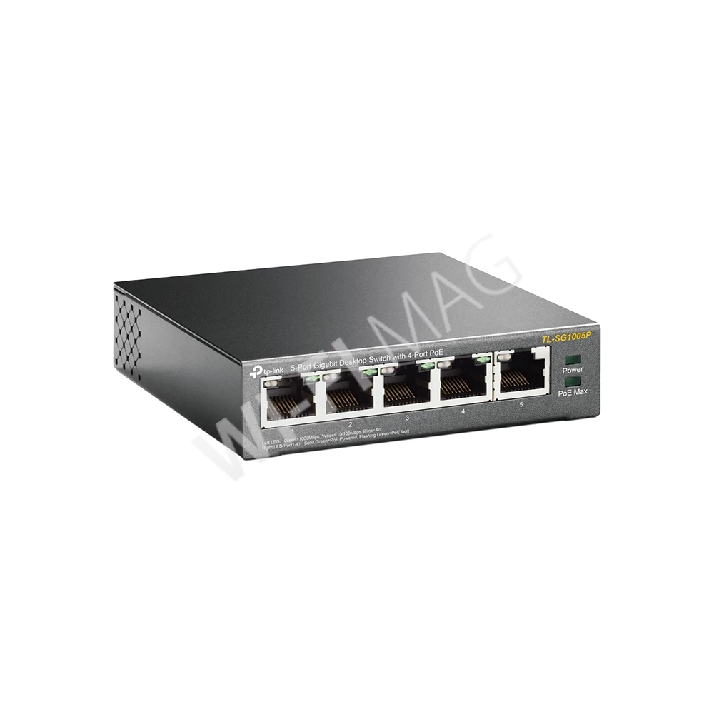 TP-Link TL-SG1005P, 5-портовый гигабитный  коммутатор с 4 портами PoE+