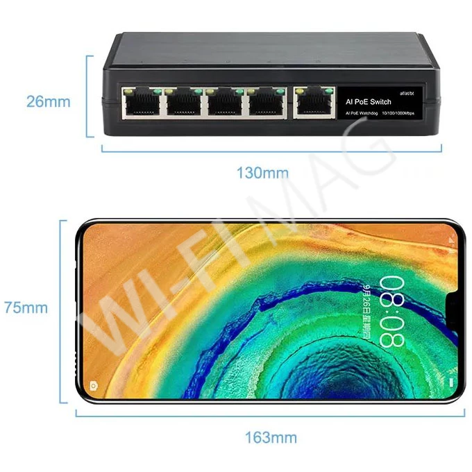 Conexpro GNT-6FP51G6, уличный с 5 портами 1 Гбит/с (4 PoE) неуправляемый коммутатор
