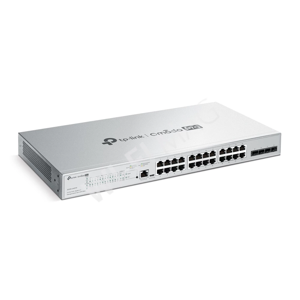 TP-Link S5500-24GP4F, 4 SFP и 24 порта 1 Гбит/с PoE+ линейки Omada Pro управляемый коммутатор