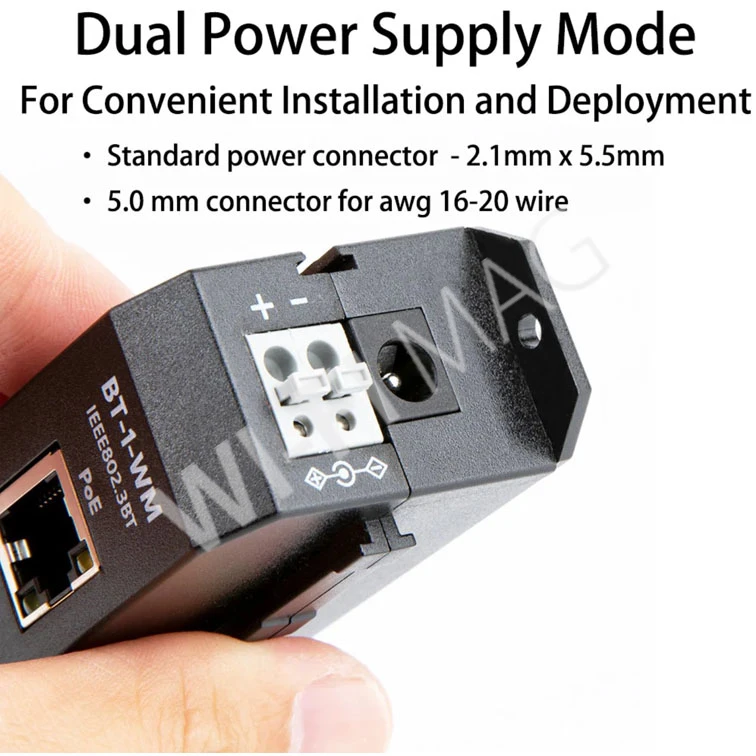 Блок питания BT-1-WM 802.3af/at/bt, 90W, 2.5 Gigabit PoE Injector инжектор питания