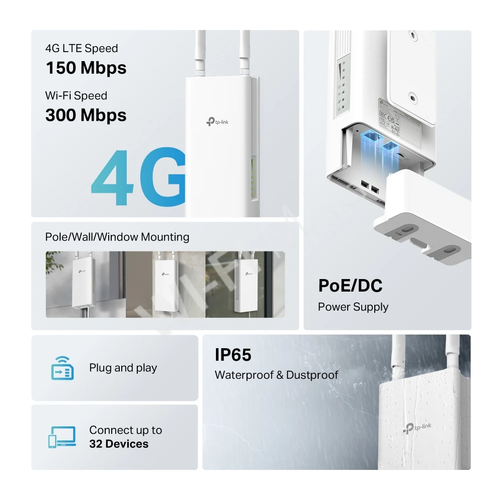 TP-Link TL-MR100-Outdoor N300, уличный Wi-Fi роутер 2,4 ГГц с поддержкой 4G LTE