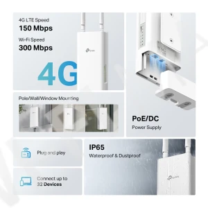TP-Link TL-MR100-Outdoor N300, уличный Wi-Fi роутер 2,4 ГГц с поддержкой 4G LTE