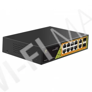 Conexpro GNT-P1012G6, с 8 PoE (1 Гбит/с), 2 LAN (1 Гбит/с) и 2 SFP портами неуправляемый коммутатор
