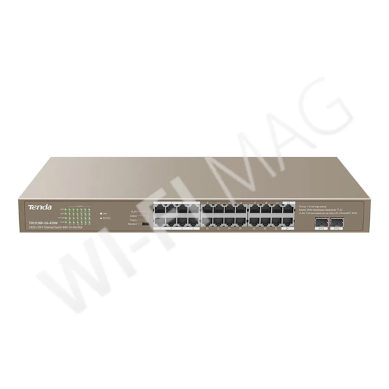 Tenda TEG1126P-24-410W неуправляемый коммутатор с PoE
