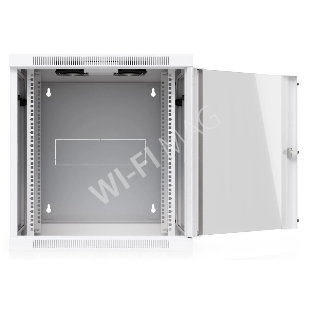 Ubiquiti 12U Rack Cabinet Glass Front Door Swing (700 мм) двухсекционный стоечный шкаф 12U с 2-мя вентиляторами и стеклянной дверцей