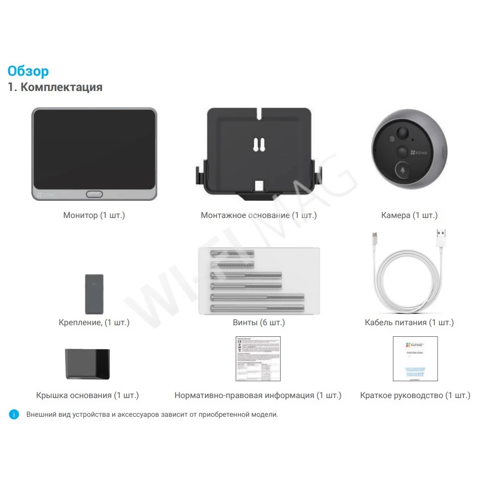 Ezviz CS-DP2 2K Smart Door Viewer, умный беспроводной видеоглазок Wi-Fi и сенсорный экран