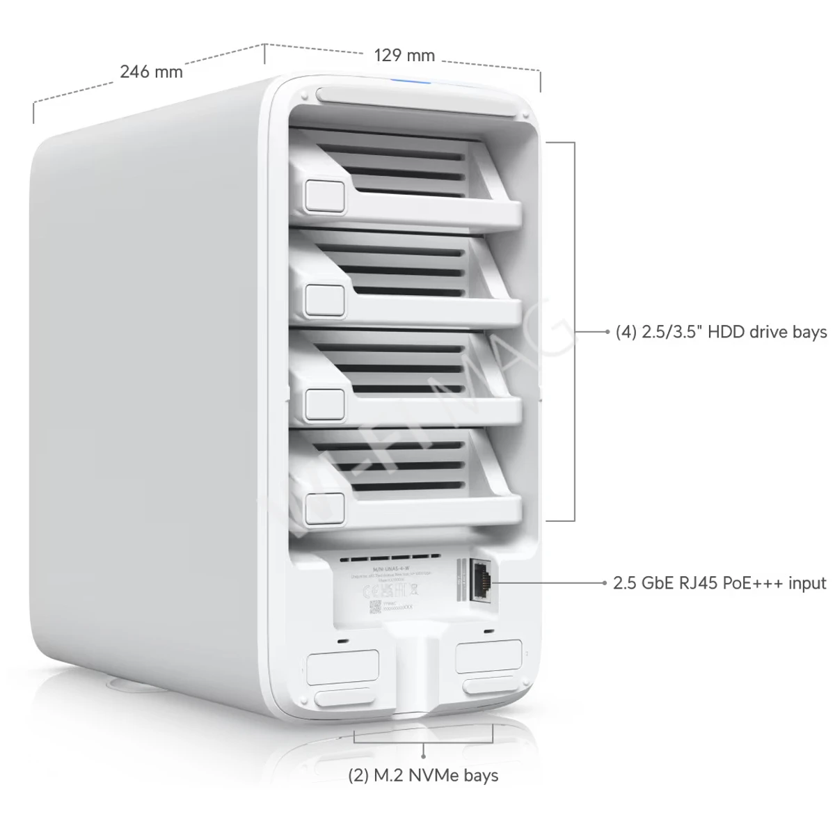 Ubiquiti UniFi Network Storage UNAS 4 White, белое сетевое хранилище