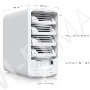 Ubiquiti UniFi Network Storage UNAS 4 White, белое сетевое хранилище