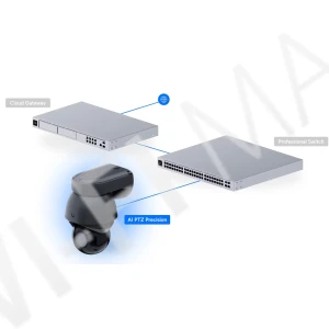 Ubiquiti UniFi AI PTZ Precision Camera Black, 8 Мп уличная PoE++ с 31-кратным зумом и технологией LiDAR черная IP-видеокамера