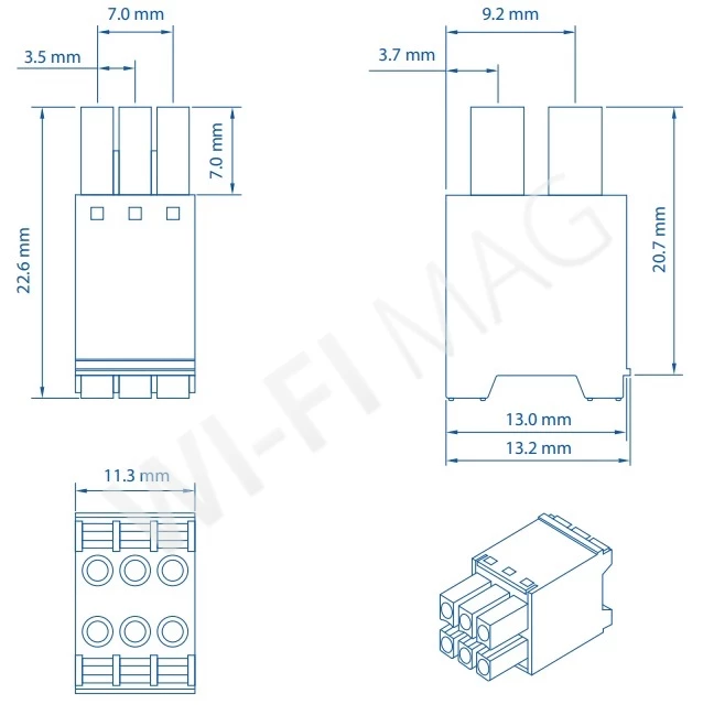 Teltonika PR4RS06K, терминальная колодка (коннектор) 2х3