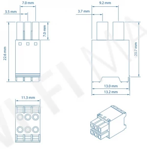 Teltonika PR4RS06K, терминальная колодка (коннектор) 2х3