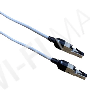 Кабель патч-корд Masterlan patch cable SSTP, Cat6A, 2 м, Rotating plug RJ45 180°, серый