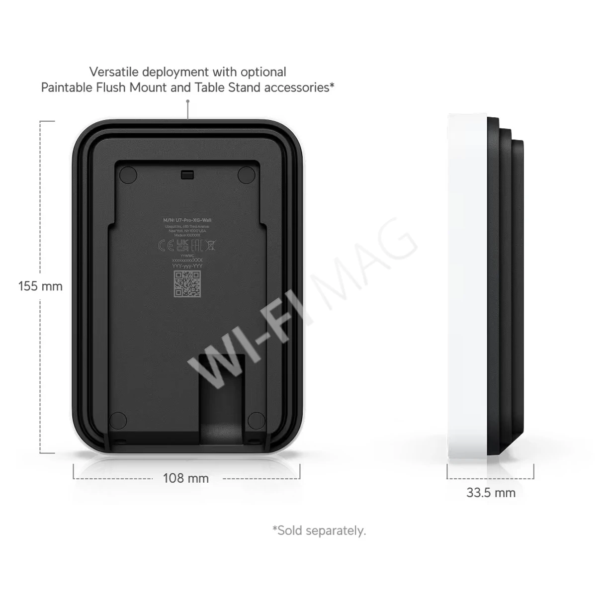 Ubiquiti U7 Pro XG Wall, трехдиапазонная настенная точка доступа Wi-Fi 7 с 6 пространственными потоками