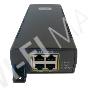 MaxLink MAXPI60W2x2 (802.3af/at, 55В, 1.1A, 60Вт, 1 Гбит/с, 2xLAN, 2xPoE) PoE-инжектор питания