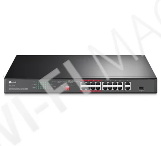 TP-Link TL-SL1218P, 18-портовый с 16 PoE+ портами (10/100 Мбит/с) и 2 гигабитными портами