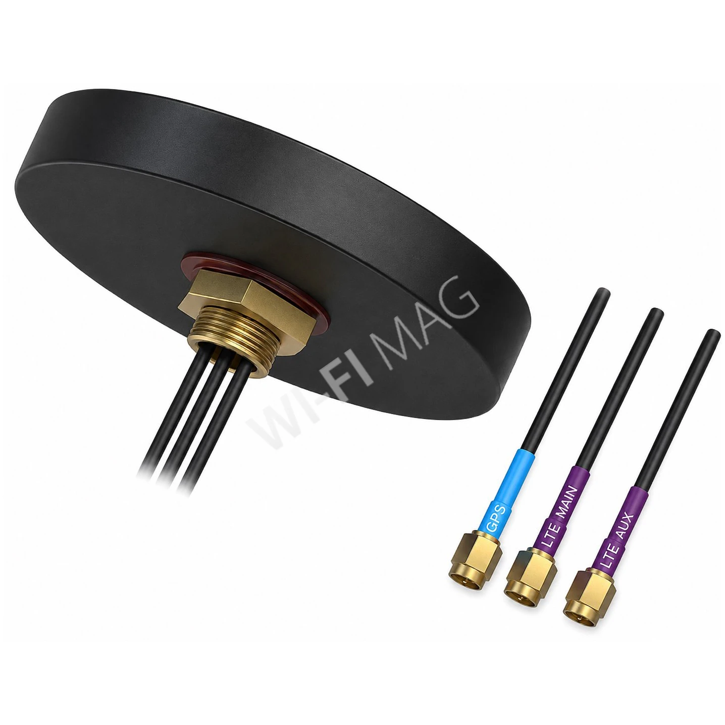 Teltonika PR1UCP25 Combo MIMO Mobile/GPS Roof SMA Antenna, комбинированная мобильная антенна с 3-я кабелями 1,2 м