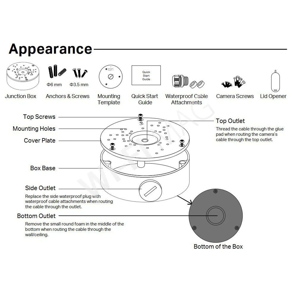 TP-Link Network Camera Junction Box White, белая монтажная коробка для камер VIGI