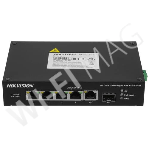 Hikvision DS-3T0306HP-E/HS, неуправляемый коммутатор Hi-PoE