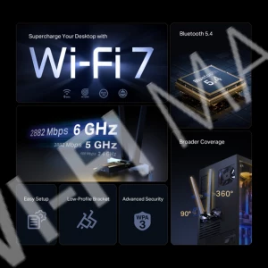 TP-Link Archer TBE400E BE6500, Wi-Fi 7 Bluetooth 5.4 PCIe адаптер