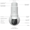 Ubiquiti UniFi G6 PTZ Camera White, 8 Мп уличная PoE+ с 10-кратным зумом и 2-мя объективами белая IP-видеокамера