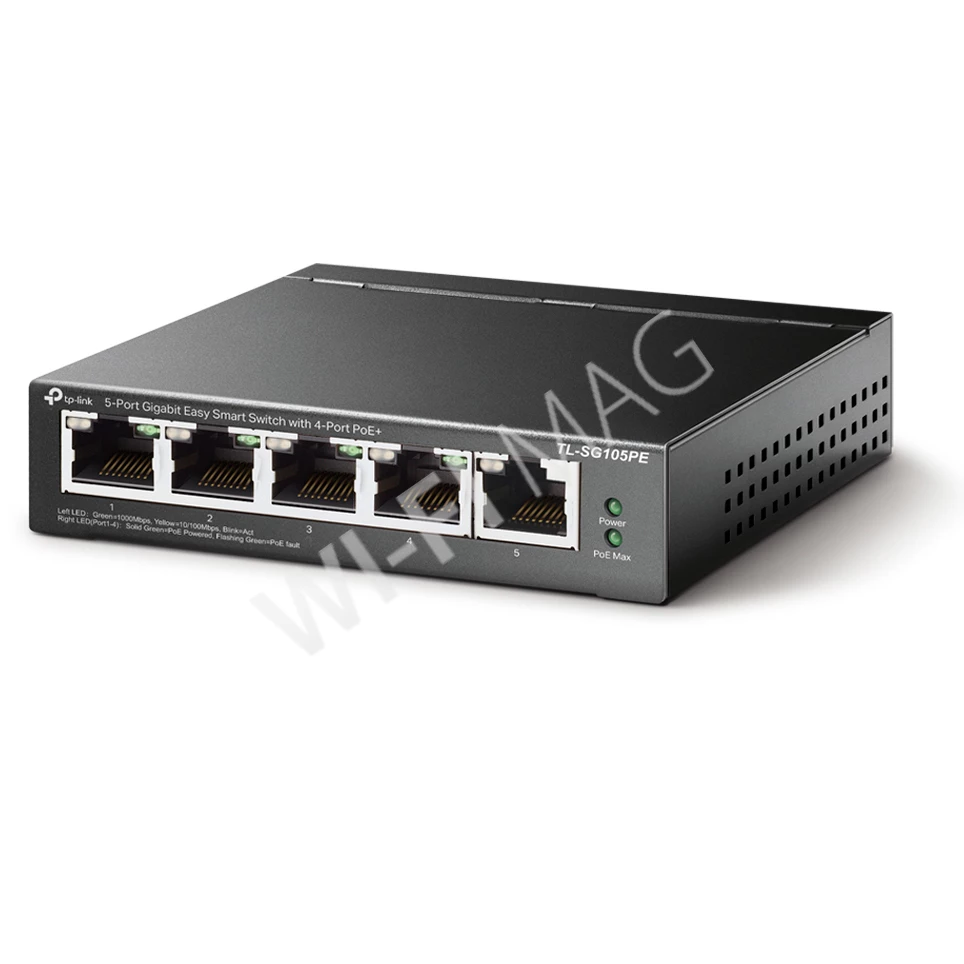 TP-Link TL-SG105PE, 5‑портовый коммутатор с 4 портами PoE+