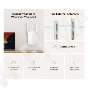 Mercusys ME12, расширитель сигнала Wi-Fi 300 Мбит/с