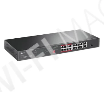 TP-Link TL-SL1218P, 18-портовый с 16 PoE+ портами (10/100 Мбит/с) и 2 гигабитными портами