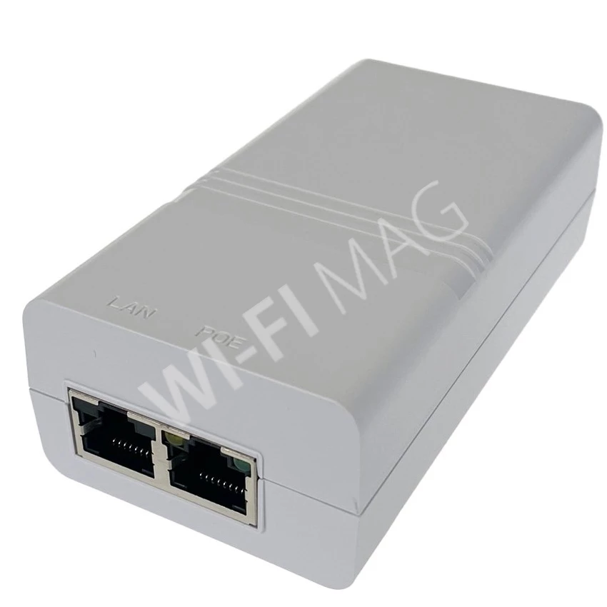 Блок питания MAXPI30W, 802.3af/at, 55V, 0.58A (30W) Gigabit PoE Injector инжектор питания, белый