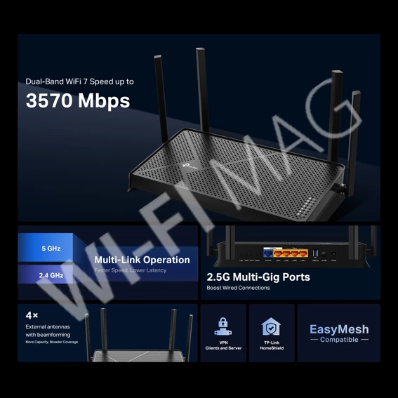 TP-Link Archer BE3600, двухдиапазонный маршрутизатор Wi‑Fi 7 совместим с EasyMesh