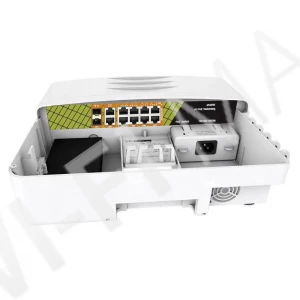 Conexpro GNT-P1012G6-F, уличный с 10 LAN (8 PoE) 1 Гбит/с и 2 SFP портами неуправляемый коммутатор