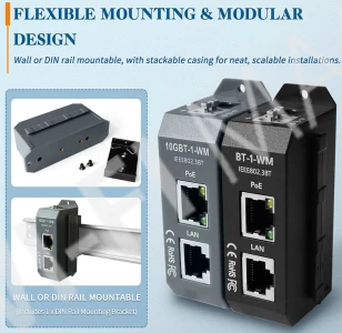 Блок питания 10GBT-1-WM 802.3af/at/bt, 90W, 10 Gigabit PoE Injector инжектор питания